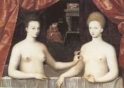 School of Fontainebleau Gabrielle d-Estree and the Duchesse de Villars Germany oil painting artist